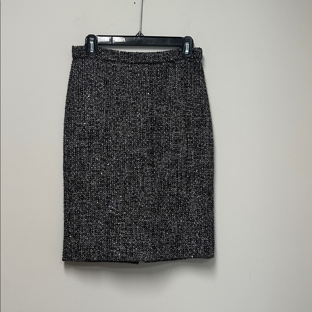 J. Crew Black and Gray Textured Skirt